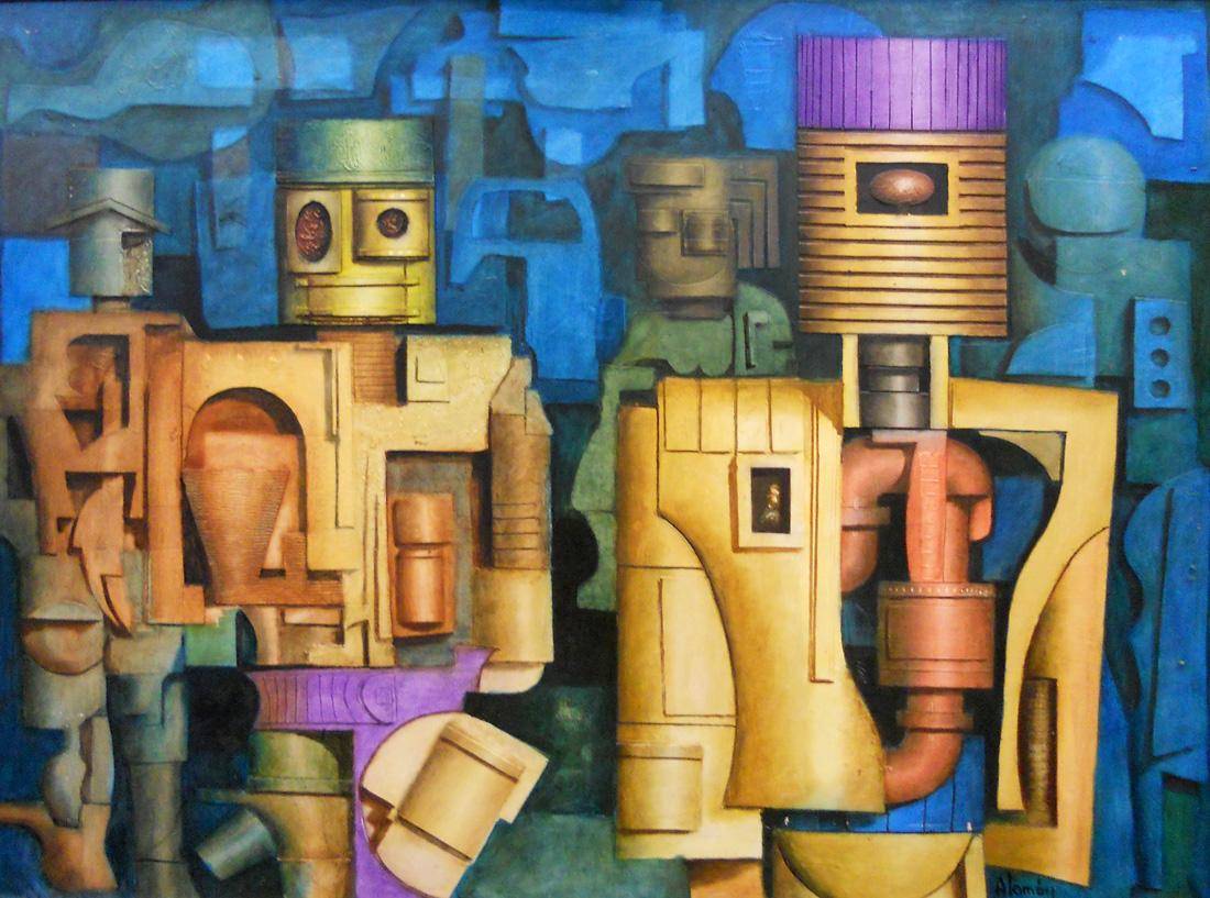 Gustavo_Alamon__Conjunto_de_robots_en_un_dia_azul