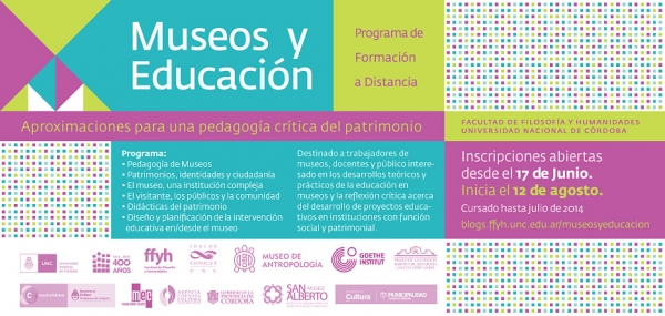 Programa MUSEOS Y EDUCACIÓN: Aproximaciones para una pedagogía crítica del patrimonio (Universidad Nacional de Córdoba, formación a distancia)