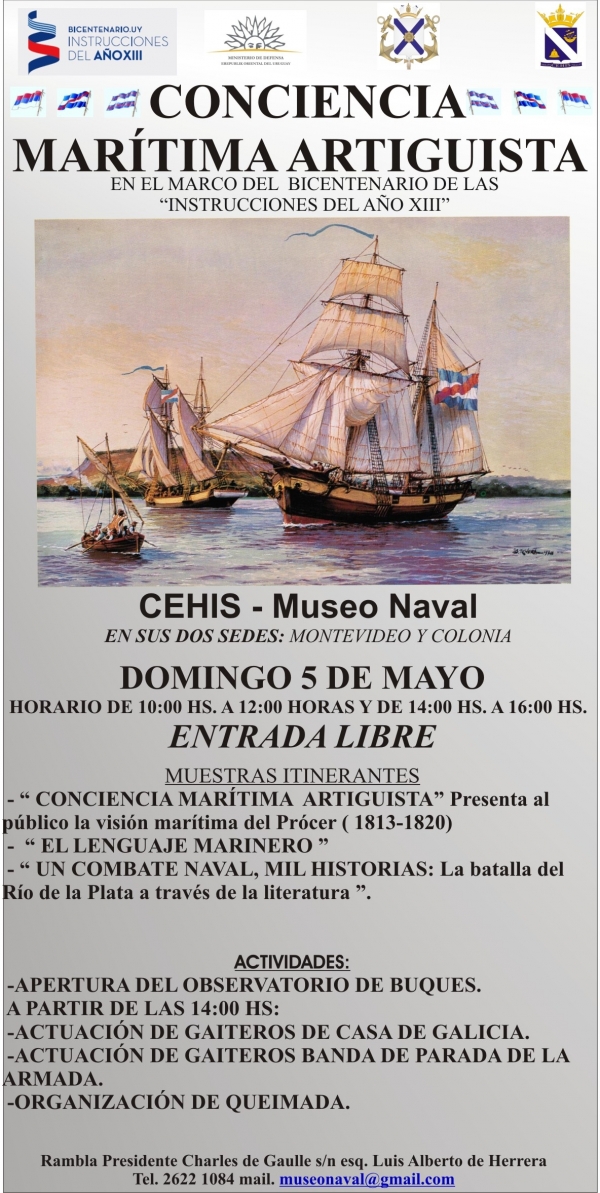 Muestras itinerantes y actividades del Museo Naval. &quot;Conciencia marítima artiguista&quot;.