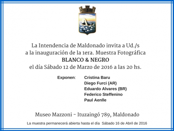 El Museo Mazzoni de Maldonado acoge la muestra fotográfica &quot;Blanco y Negro&quot;