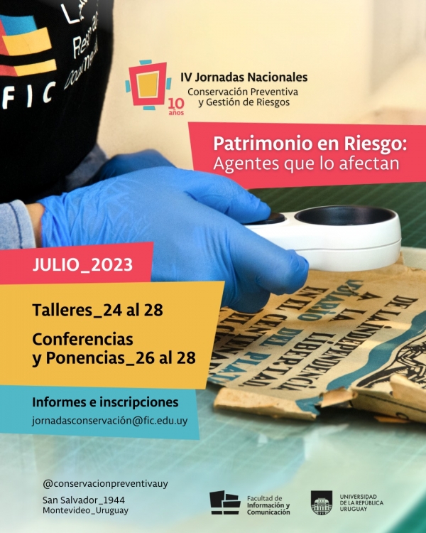 Programación de las Jornadas Nacionales de Conservación Preventiva y Gestión de Riesgos