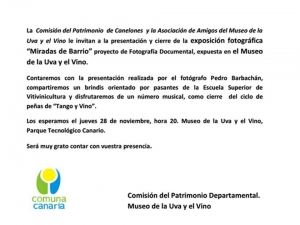 Exposici&oacute;n 'Miradas de barrio' en Museo de la Uva y el Vino Nacional (Las Piedras)