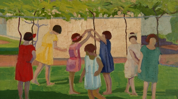 Detalle de "Recreo" 1924 &oacute;leo sobre tela 86 x 90 cm.