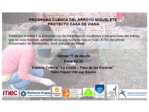Viernes 17/8, 19:30hs. Avances de trabajo en la chacra de 'Joaqu&iacute;n de Viana'