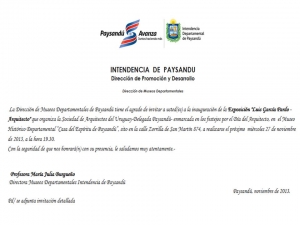 Hasta el 5 de diciembre en Museo Hist&oacute;rico de Paysand&uacute;: Exposici&oacute;n 'Luis Garc&iacute;a Pardo-Arquitecto' 
