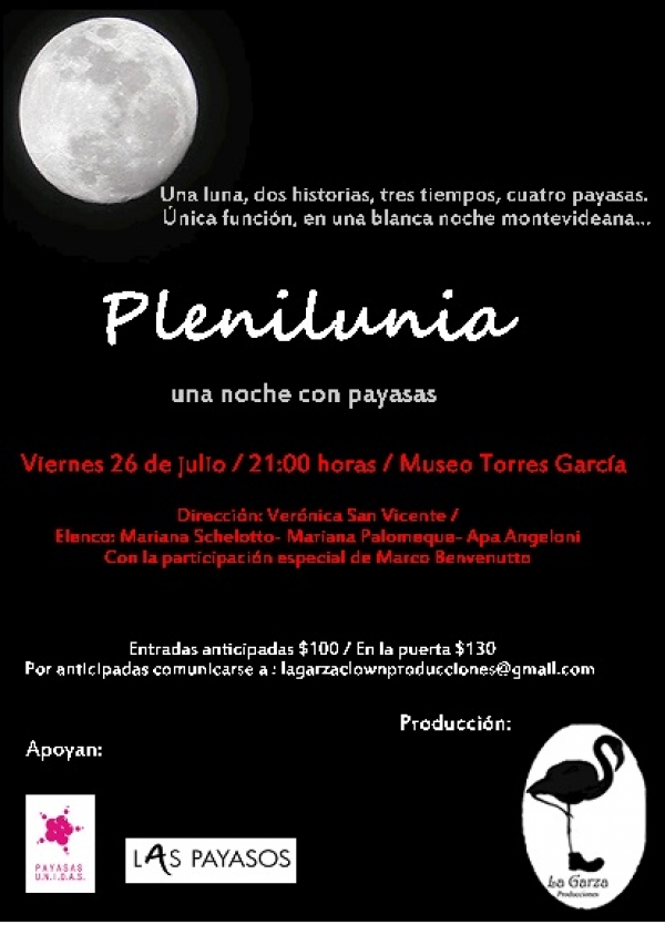 &quot;Plenilunia. Una noche con payasas&quot; en el Museo torres García. 