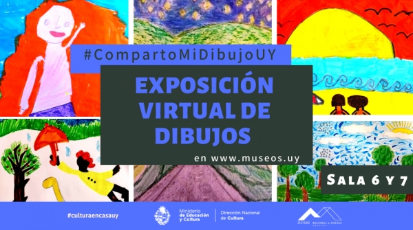 ABIERTO. Salas seis y siete de la exposición virtual #CompartoMiDibujoUY.