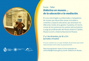 Inscripciones abiertas para taller de didáctica en museos